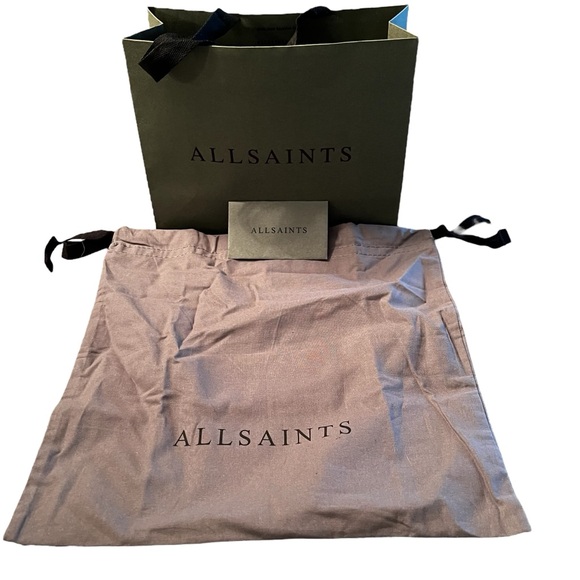 SOLD ALL SAINTS Fetch Sliver Chain Soft Leather Wallet Bag Crossbody Shoulder - Picture 2 of 10